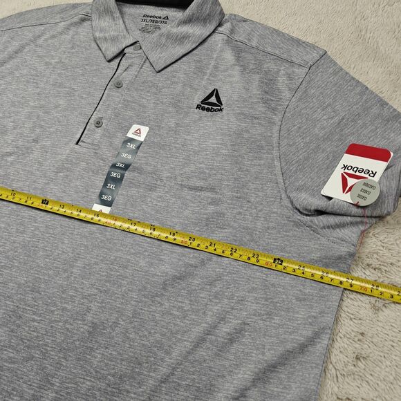 Reebok Performance Polo Shirt Men's 3XL Golf Tennis Classic Fit Gray NWT - Picture 5 of 7